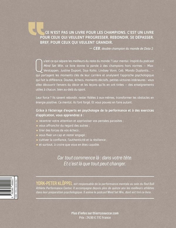 Quatrième de couverture de « LesClés mnetales des grands champions »