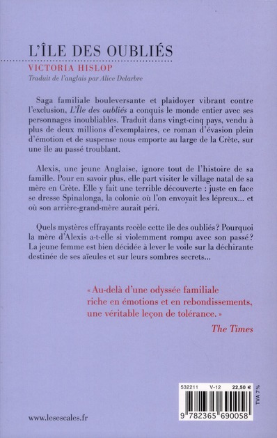 Quatrième de couverture de « L'île des oubliés »