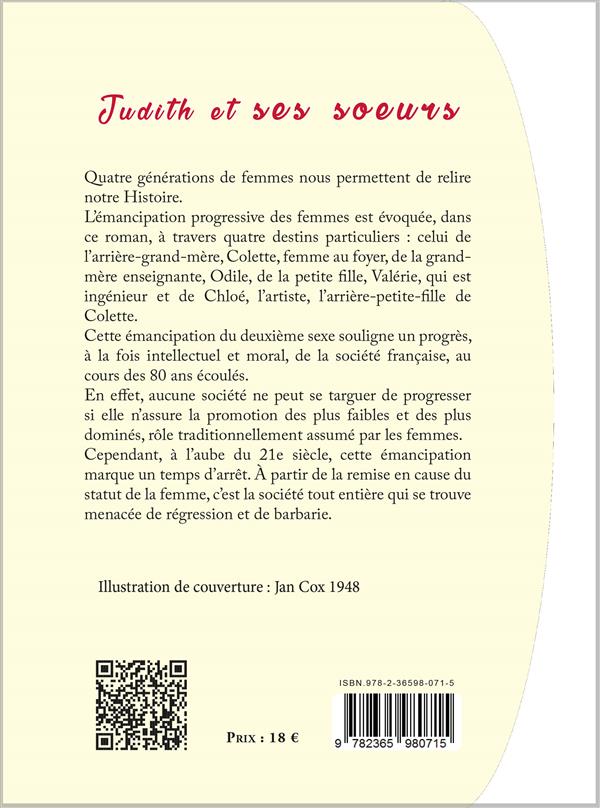 Quatrième de couverture de « JUDITH ET SES SOEURS »