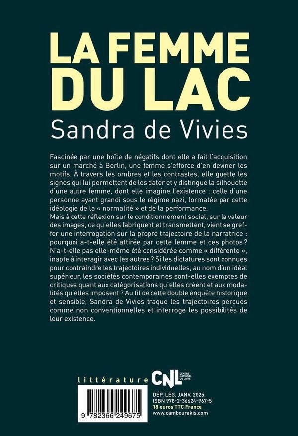 Quatrième de couverture de « La femme du lac »