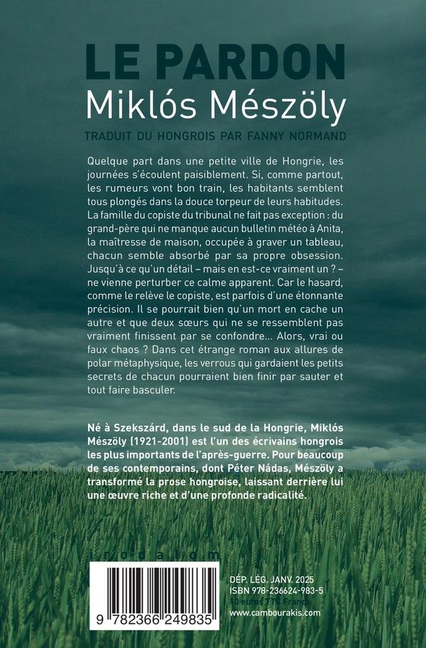 Quatrième de couverture de « Le pardon »