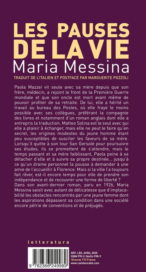 Quatrième de couverture de « Les pauses de la vie »