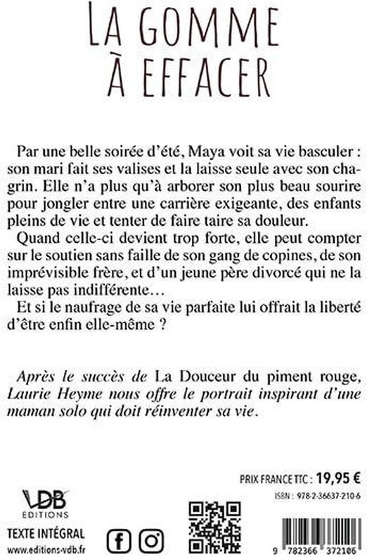 Quatrième de couverture de « La gomme à effacer »