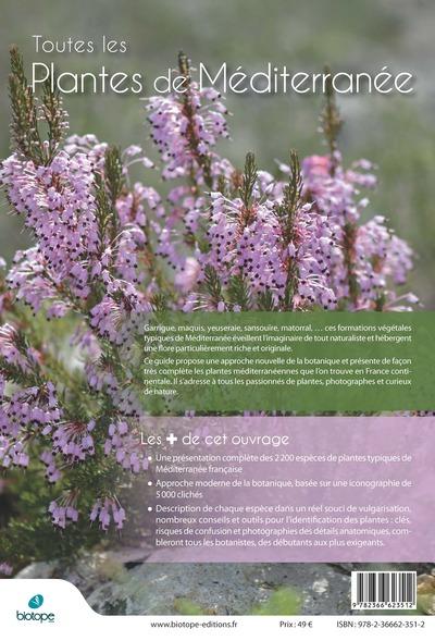 Quatrième de couverture de « Plantes de Méditerranée : des Albères à la Riviera »