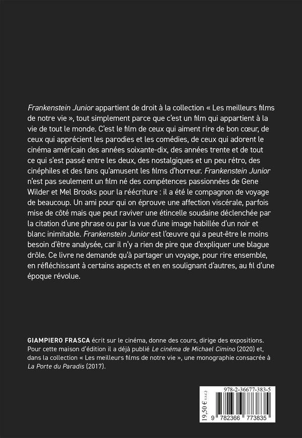 Quatrième de couverture de « "Frankenstein junior" : "Young Frankenstein", 1974, de Mel Brooks »