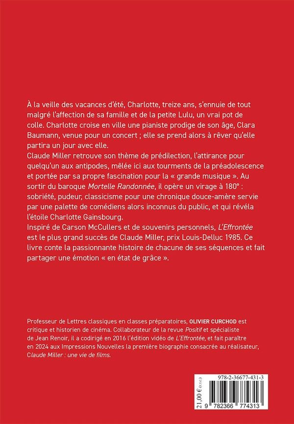 Quatrième de couverture de « "L'effrontée" de Claude Miller, 1985 »