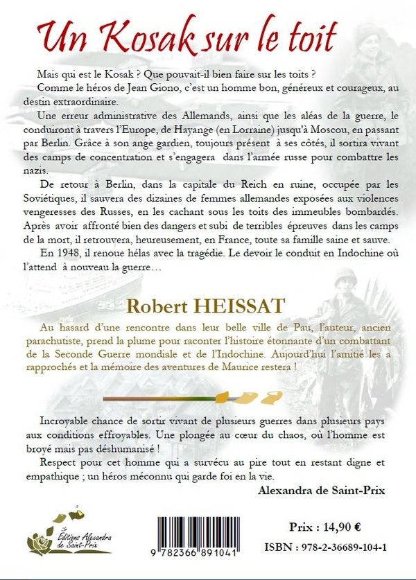 Quatrième de couverture de « UN KOZAK SUR LE TOIT. SOUVENIRS DE GUERRE DE MAURICE MANDAVIT »