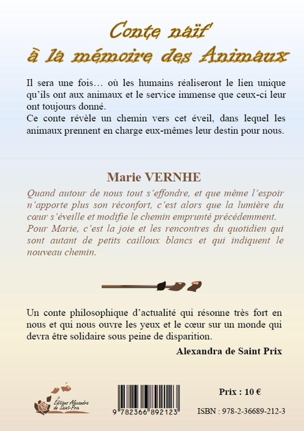 Quatrième de couverture de « Conte naïf à la mémoire des animaux »
