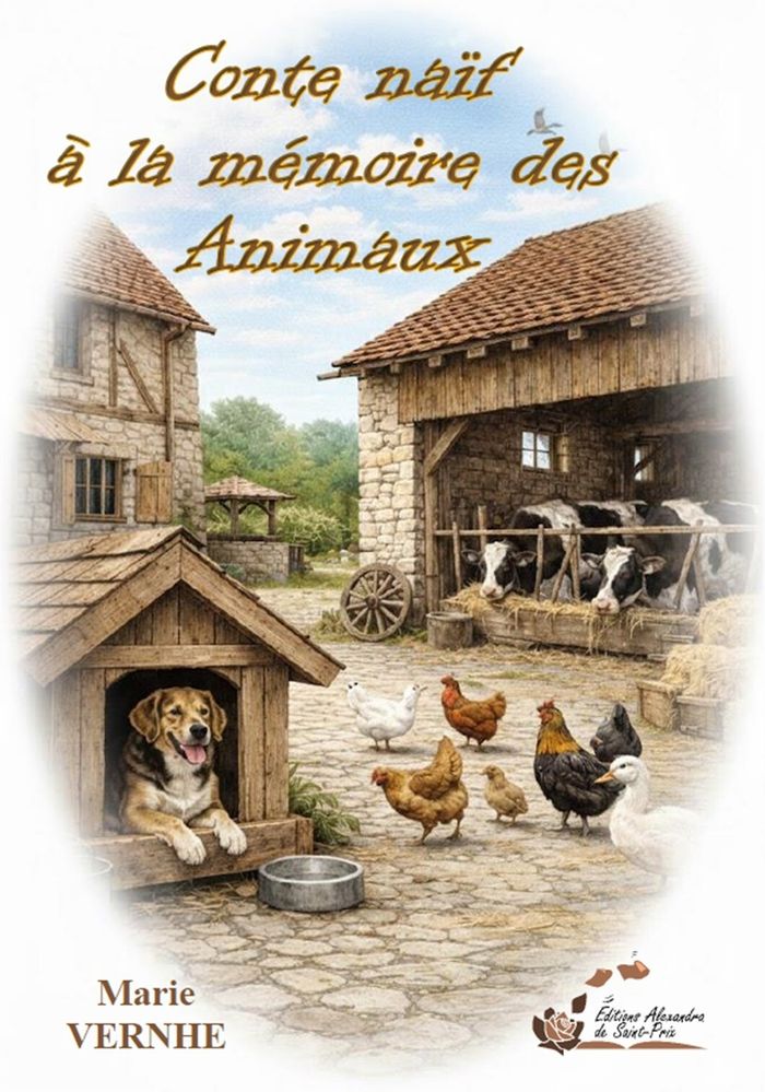 Couverture du livre « Conte naïf à la mémoire des animaux » de Marie Vernhe, librairie Les Contes Infusés à Corte