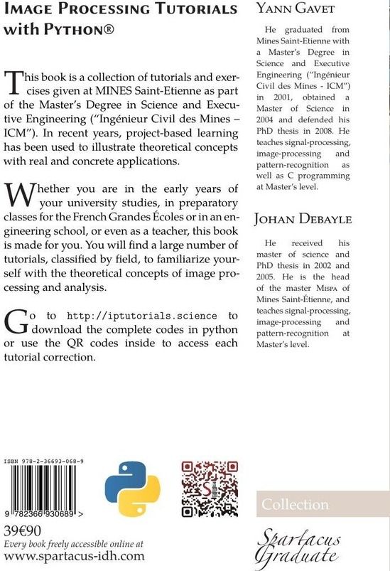 Quatrième de couverture de « IMAGE PROCESSING TUTORIALS WITH PYTHON »