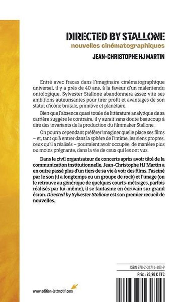 Quatrième de couverture de « Directed by Sylvester Stallone : nouvelles »