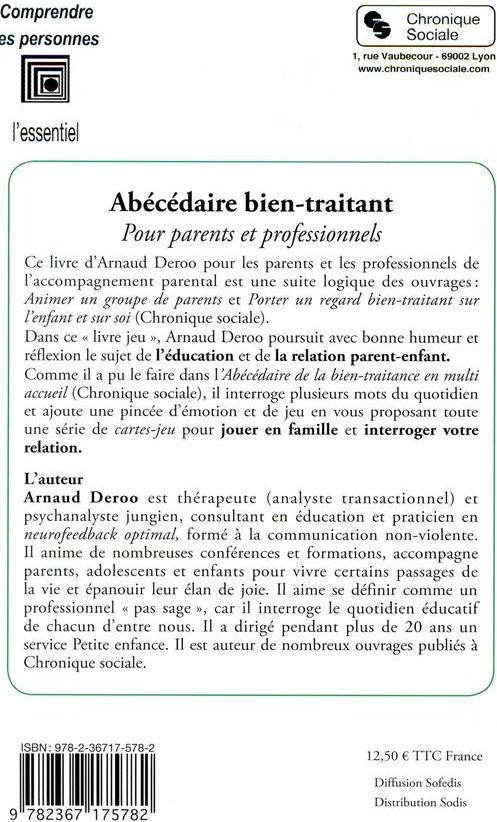 Quatrième de couverture de « ABECEDAIRE BIEN-TRAITANT - POUR PARENTS ET PROFESSIONNELS »