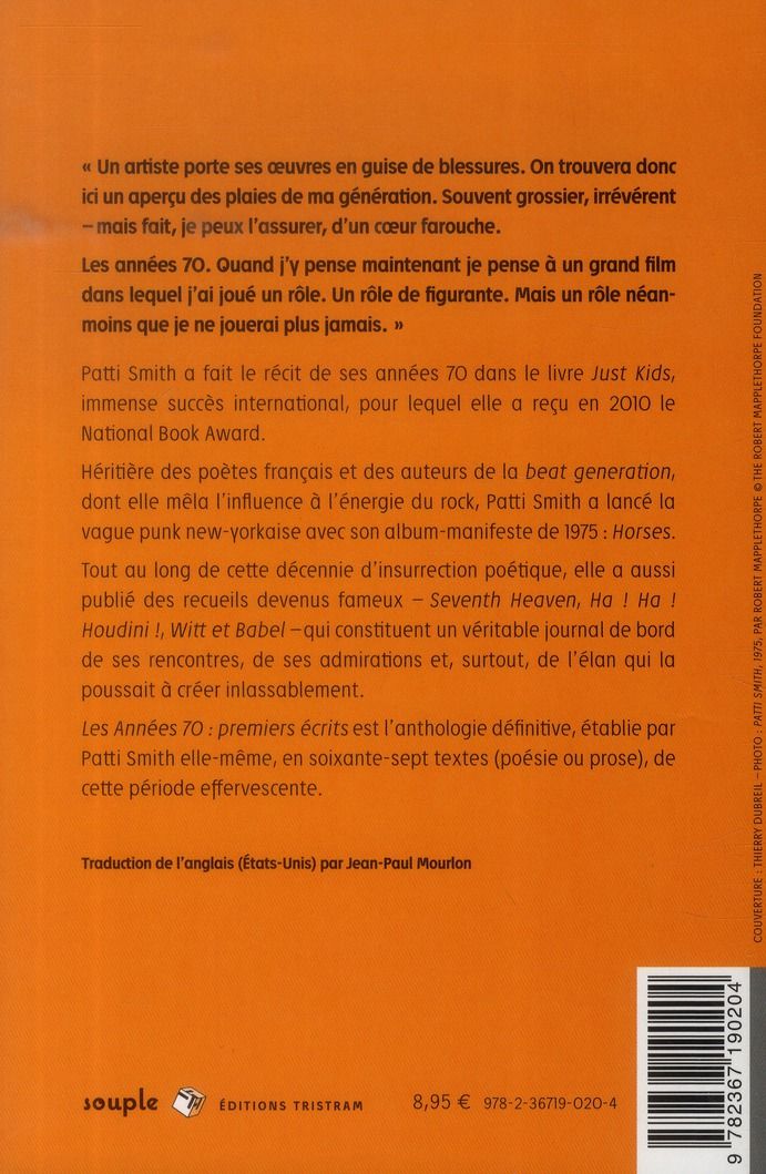 Quatrième de couverture de « Les années 70 : premiers écrits »