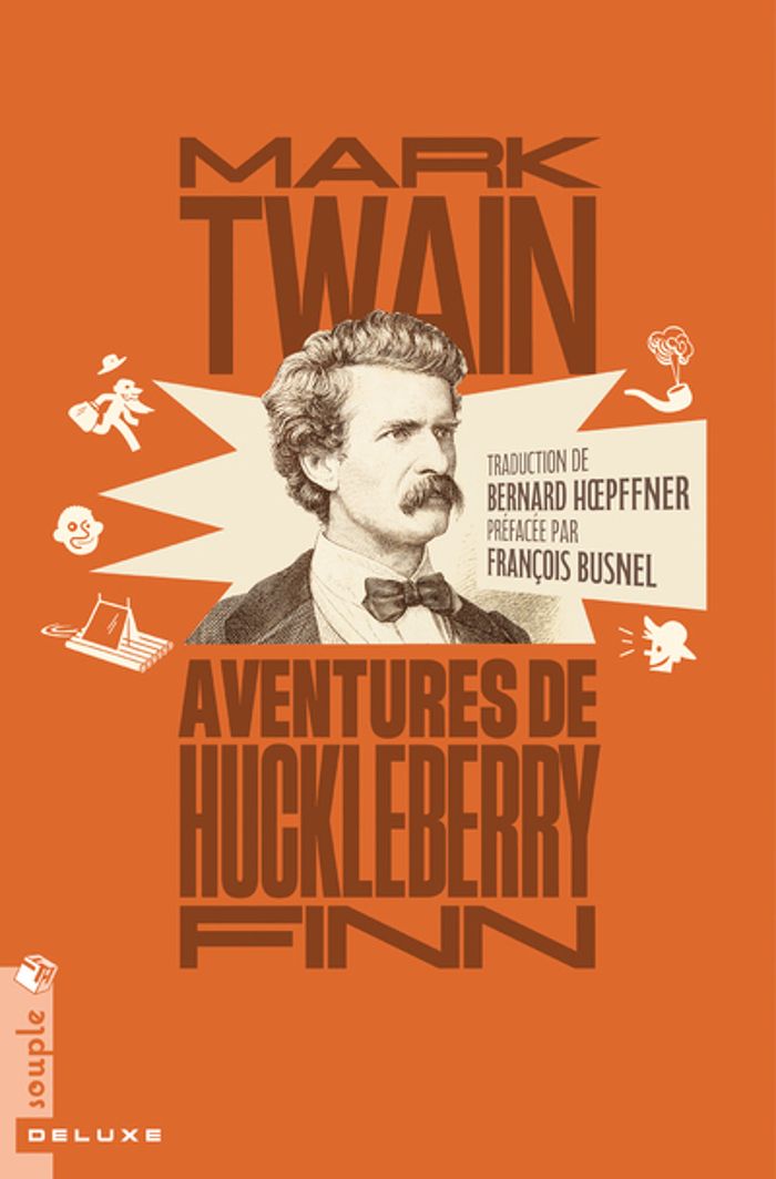 Couverture du livre « Les aventures de Huckleberry Finn » de Mark Twain, librairie Les Contes Infusés à Corte