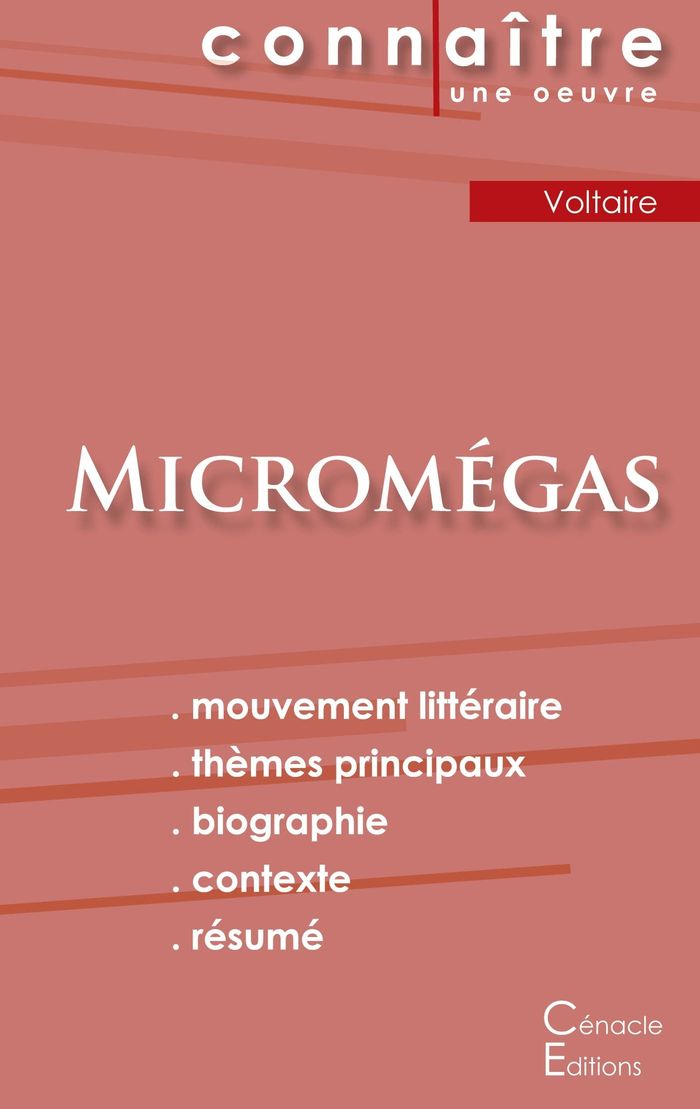 Couverture du livre « FICHE DE LECTURE MICROMEGAS DE VOLTAIRE (ANALYSE LITTERAIRE DE REFERENCE ET RESUME COMPLET) » de Voltaire, librairie Les Contes Infusés à Corte