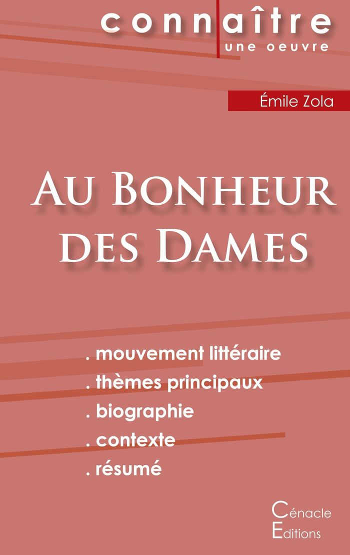 Couverture du livre « FICHE DE LECTURE AU BONHEUR DES DAMES DE EMILE ZOLA (ANALYSE LITTERAIRE DE REFERENCE ET RESUME COMPL » de Emile Zola, librairie Les Contes Infusés à Corte