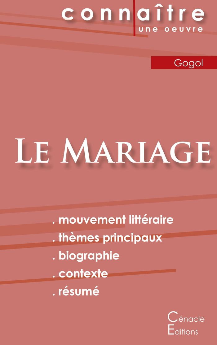 Couverture du livre « FICHE DE LECTURE LE MARIAGE DE NICOLAS GOGOL (ANALYSE LITTERAIRE DE REFERENCE ET RESUME COMPLET) » de Nicolas Gogol, librairie Les Contes Infusés à Corte