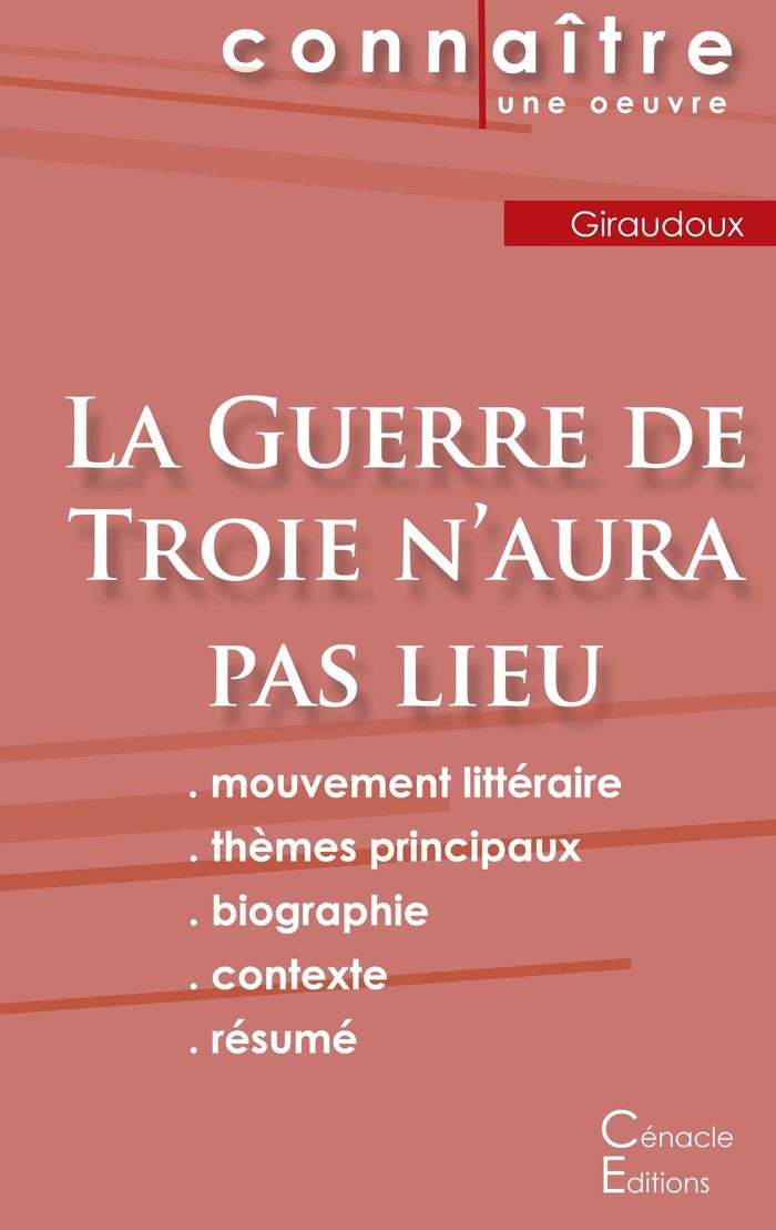 Couverture du livre « FICHE DE LECTURE LA GUERRE DE TROIE N'AURA PAS LIEU DE JEAN GIRAUDOUX (ANALYSE LITTERAIRE DE REFEREN » de Jean Giraudoux, librairie Les Contes Infusés à Corte