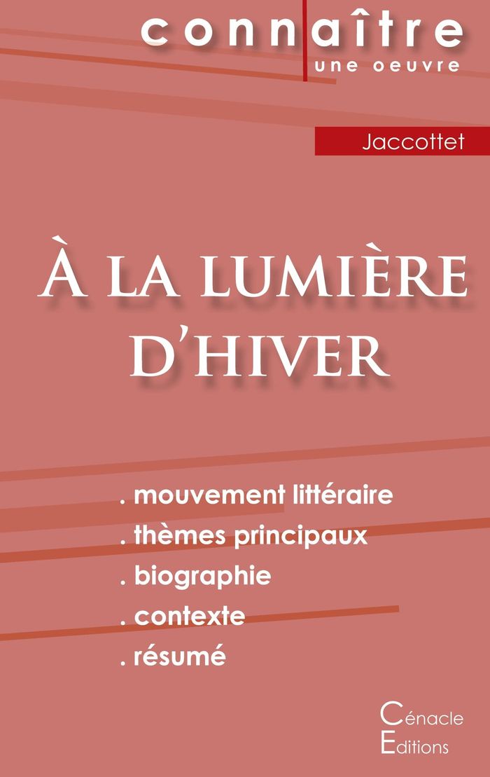 Couverture du livre « FICHE DE LECTURE A LA LUMIERE D'HIVER DE PHILIPPE JACCOTTET (ANALYSE LITTERAIRE DE REFERENCE ET RESU » de Philippe Jaccottet, librairie Les Contes Infusés à Corte
