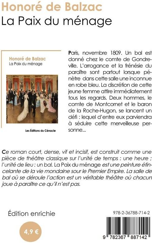 Quatrième de couverture de « La paix du ménage »