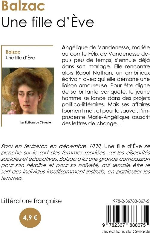 Quatrième de couverture de « Une fille d'Ève »