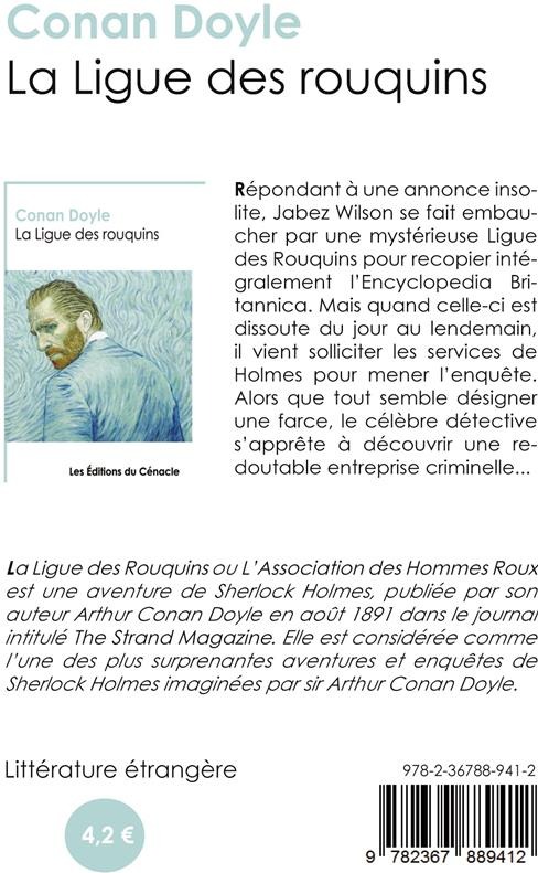 Quatrième de couverture de « La ligue des rouquins »