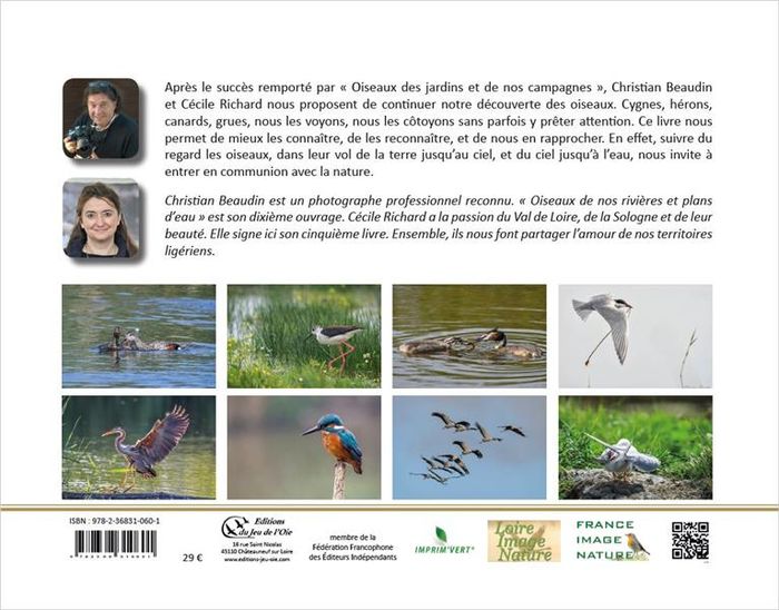 Quatrième de couverture de « OISEAUX DE NOS RIVIERES ET PLANS D'EAU »