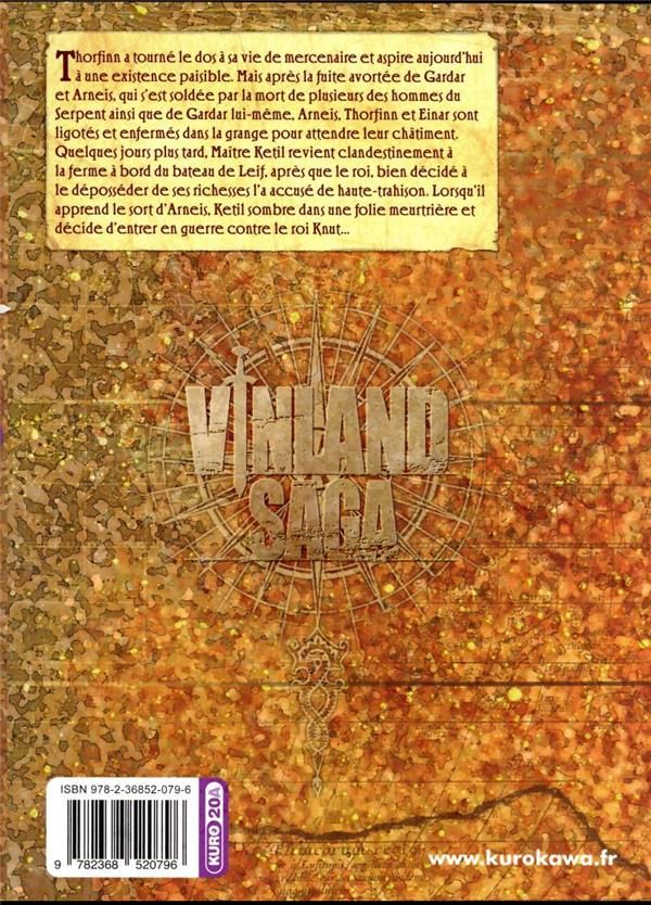 Quatrième de couverture de « Vinland saga »