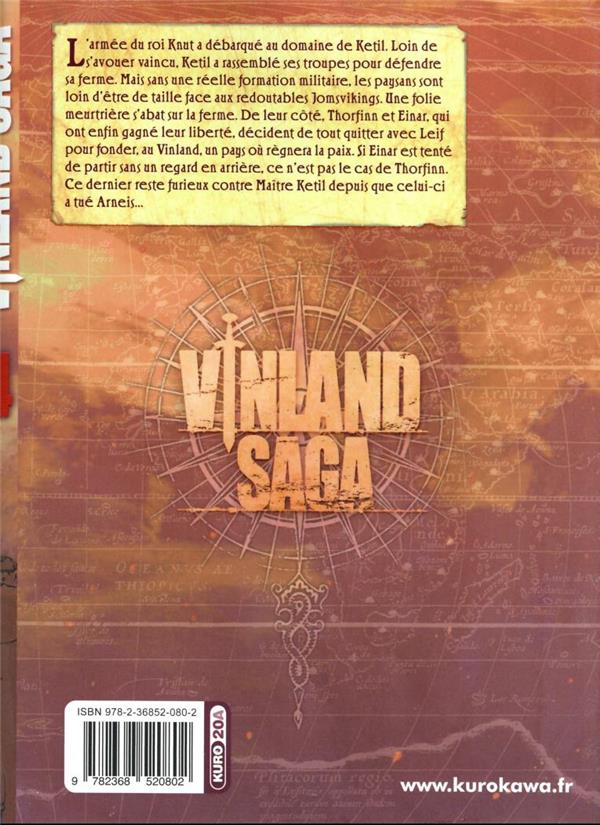 Quatrième de couverture de « Vinland saga »