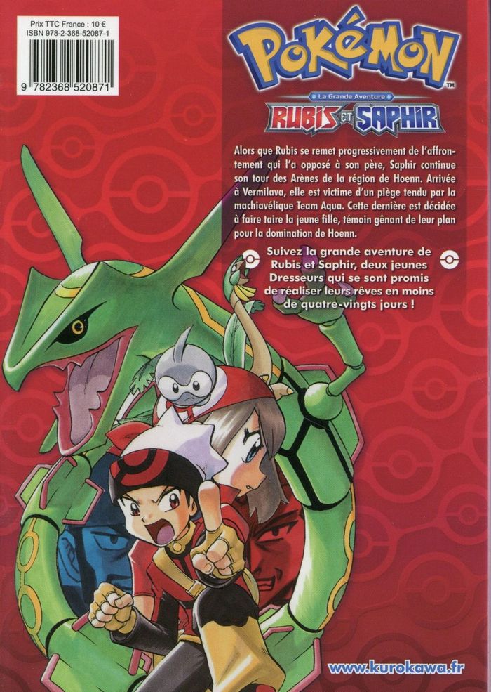 Quatrième de couverture de « POKEMON RUBIS ET SAPHIR - TOME 2 »