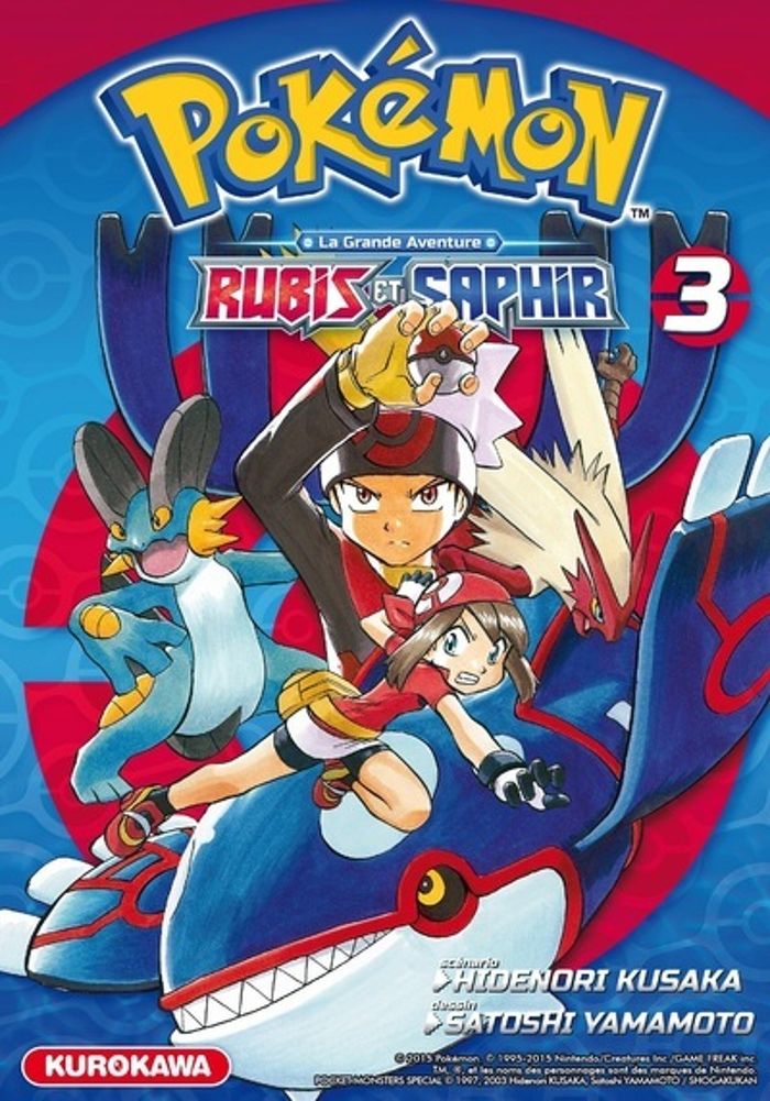 Couverture du livre « POKEMON RUBIS ET SAPHIR - TOME 3 » de Kusaka/yamamoto, librairie Les Contes Infusés à Corte