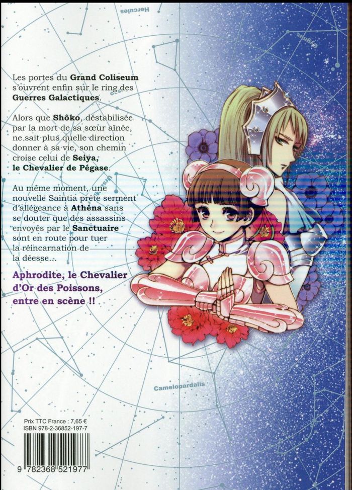 Quatrième de couverture de « SAINT SEIYA - LES CHEVALIERS DU ZODIAQUE - SAINTIA SHO - TOME 4 »