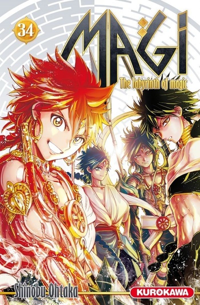 Couverture du livre « MAGI - THE LABYRINTH OF MAGIC - TOME 34 » de Shinobu Ohtaka, librairie Les Contes Infusés à Corte