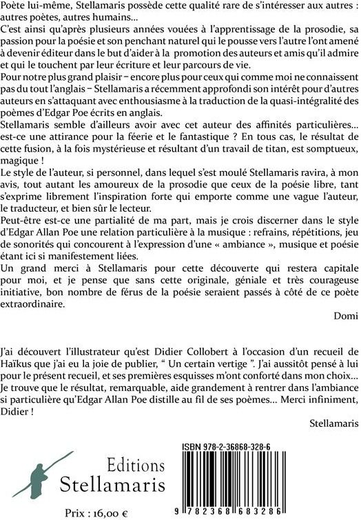 Quatrième de couverture de « Poèmes d'Edgar Allan Poe »