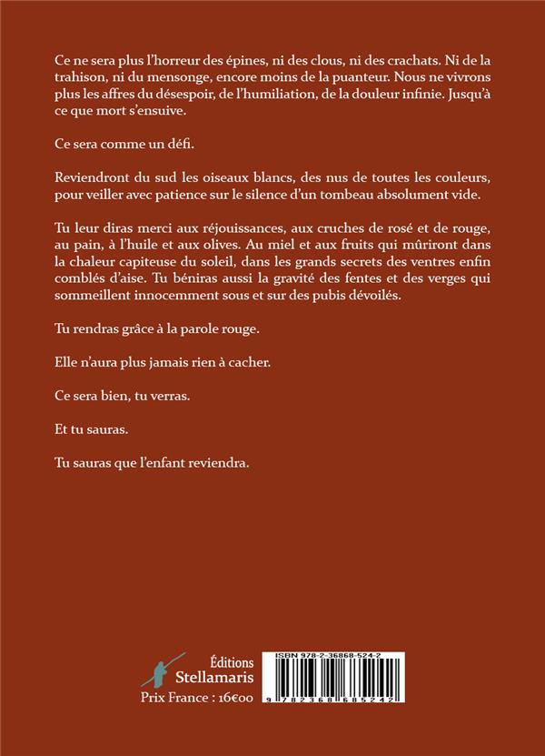 Quatrième de couverture de « LA PAROLE ROUGE »