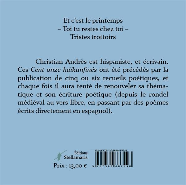 Quatrième de couverture de « CENT ONZE HAIKUNFINES »