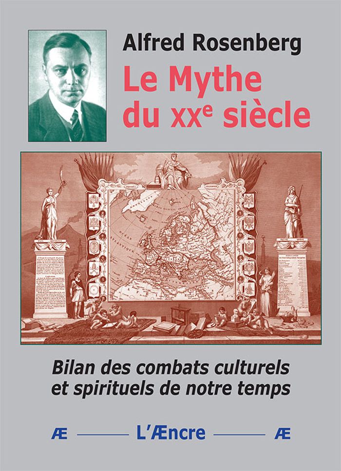 Couverture du livre « Le mythe du XXe siècle : bilan des combats culturels et spirituels de notre temps » de Alfred Rosenberg, librairie Les Contes Infusés à Corte