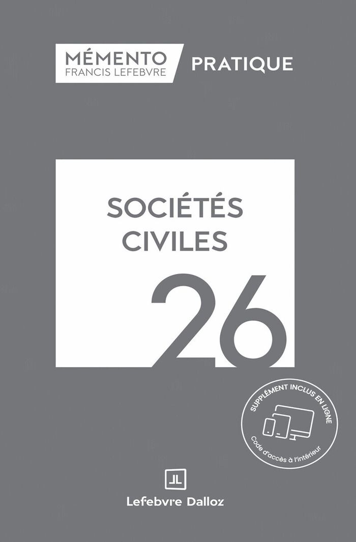 Couverture du livre « Sociétés civiles, 26 » de Éditions Francis Lefebvre, librairie Les Contes Infusés à Corte