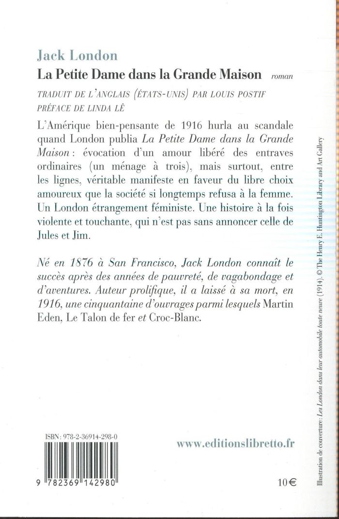 Quatrième de couverture de « La petite dame dans la grande maison : roman »