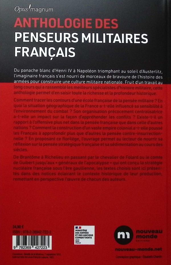 Quatrième de couverture de « Anthologie des penseurs militaires français »