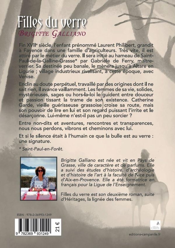 Quatrième de couverture de « Filles du verre »