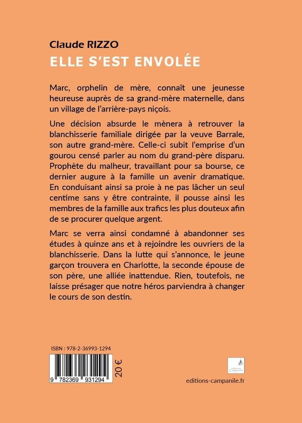 Quatrième de couverture de « Elle s'est envolée »