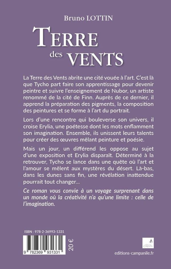 Quatrième de couverture de « Terre des vents »