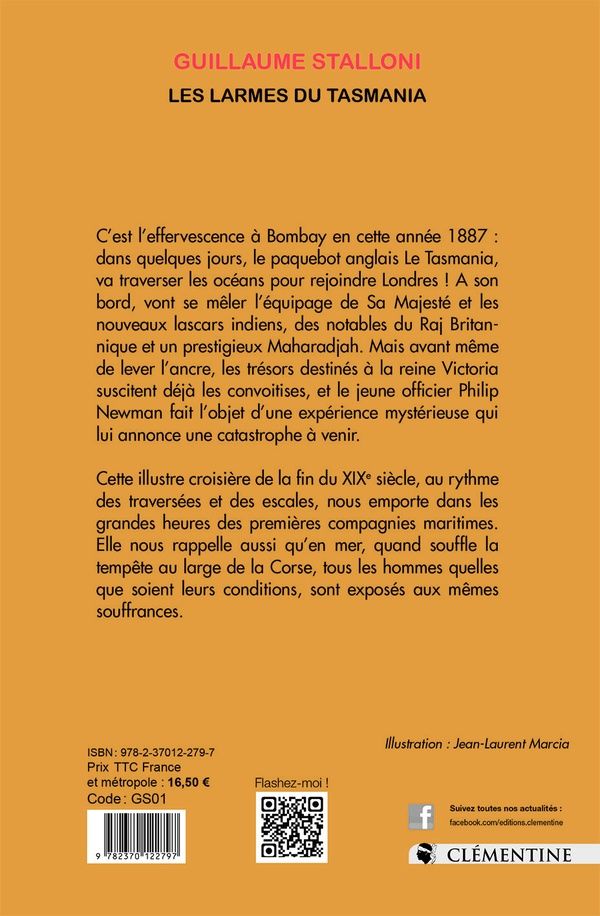 Quatrième de couverture de « Les larmes du Tasmania : roman »