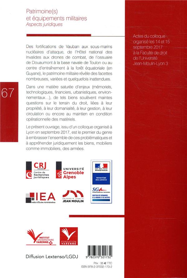 Quatrième de couverture de « PATRIMOINE(S) ET EQUIPEMENTS MILITAIRES »