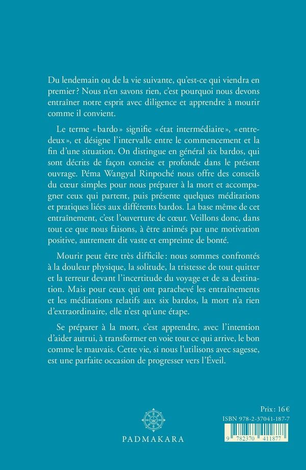 Quatrième de couverture de « Les Bardos et l'entraînement de l'esprit »