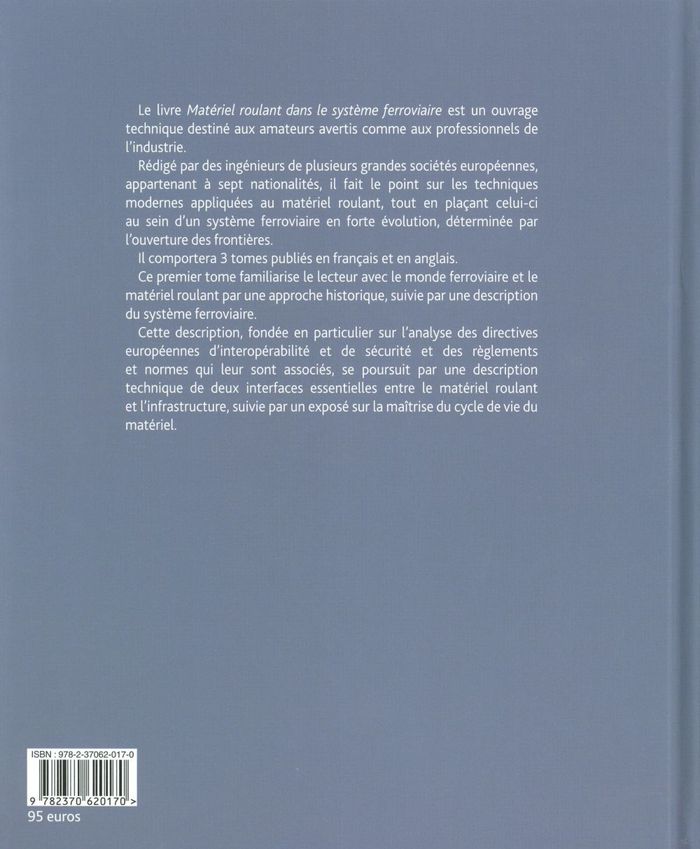 Quatrième de couverture de « MATERIEL ROULANT DANS LE SYSTEME FERROVIAIRE »