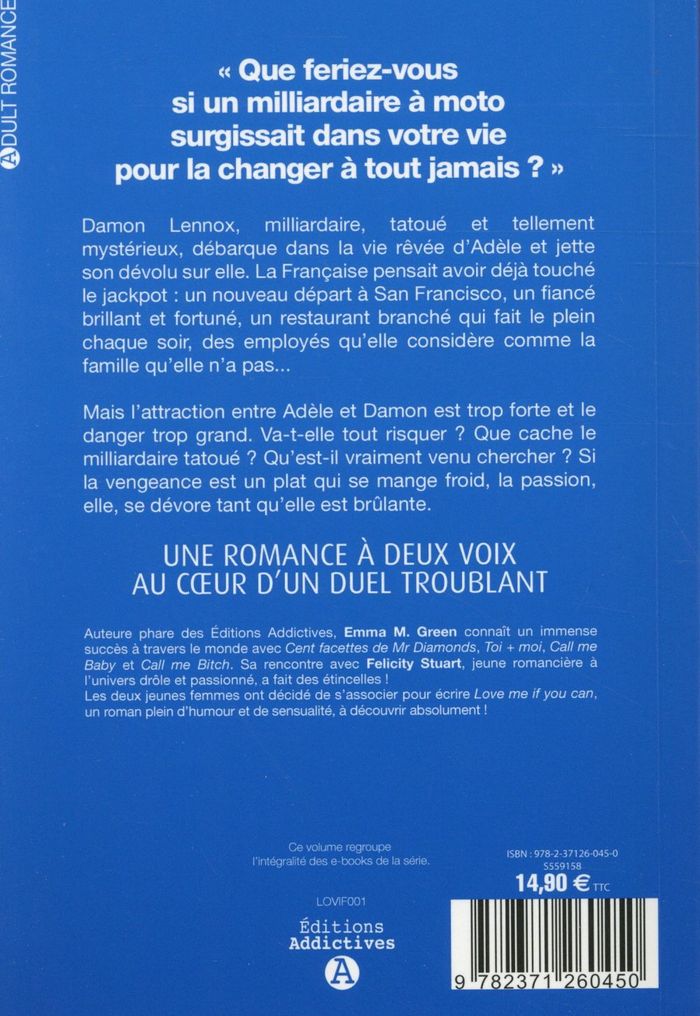 Quatrième de couverture de « Love me if you can »