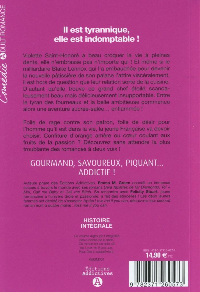 Quatrième de couverture de « Kiss me if you can »