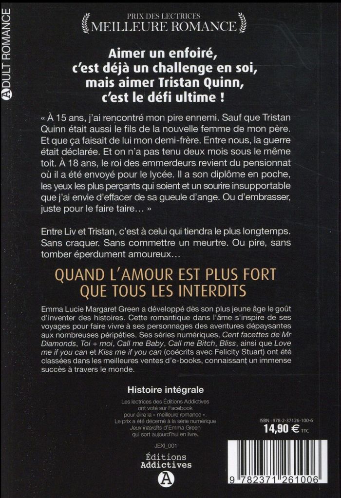 Quatrième de couverture de « Jeux interdits »